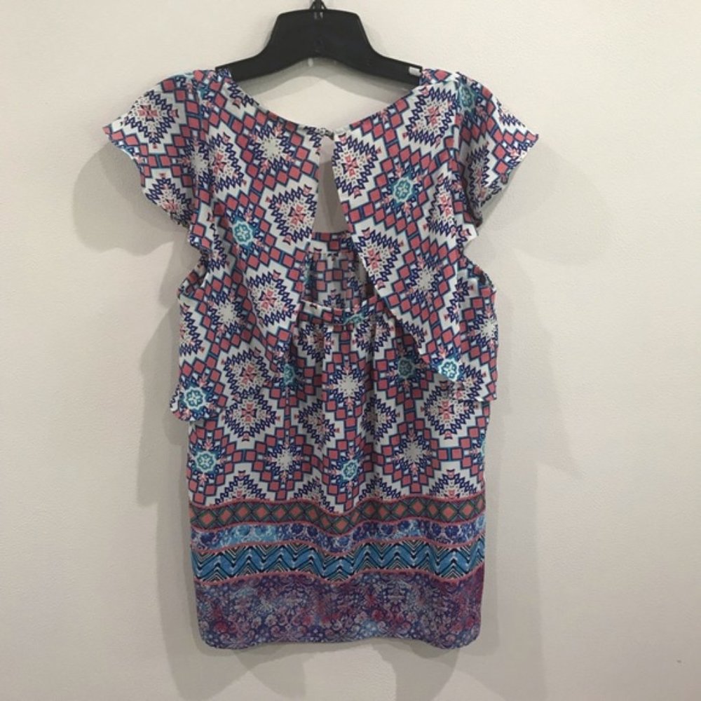 {Anthro} Meadow Rue Aztec Geometric Flutter - Picture 7 of 7